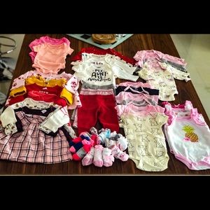 0-3 Month baby girl haul 33 pieces total w/o socks
